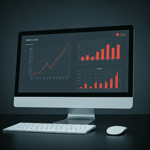 Computer screen showing charts and analytics